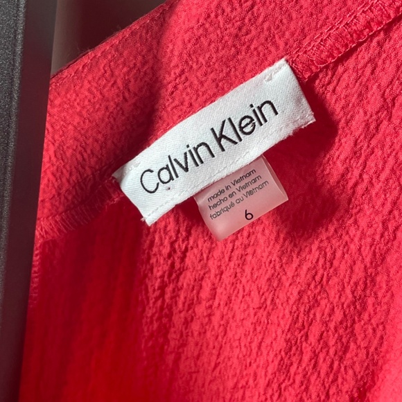 NEW Calvin Klein Dress Womens 6 coral pink fit flare colorful cocktail classic - Picture 4 of 11